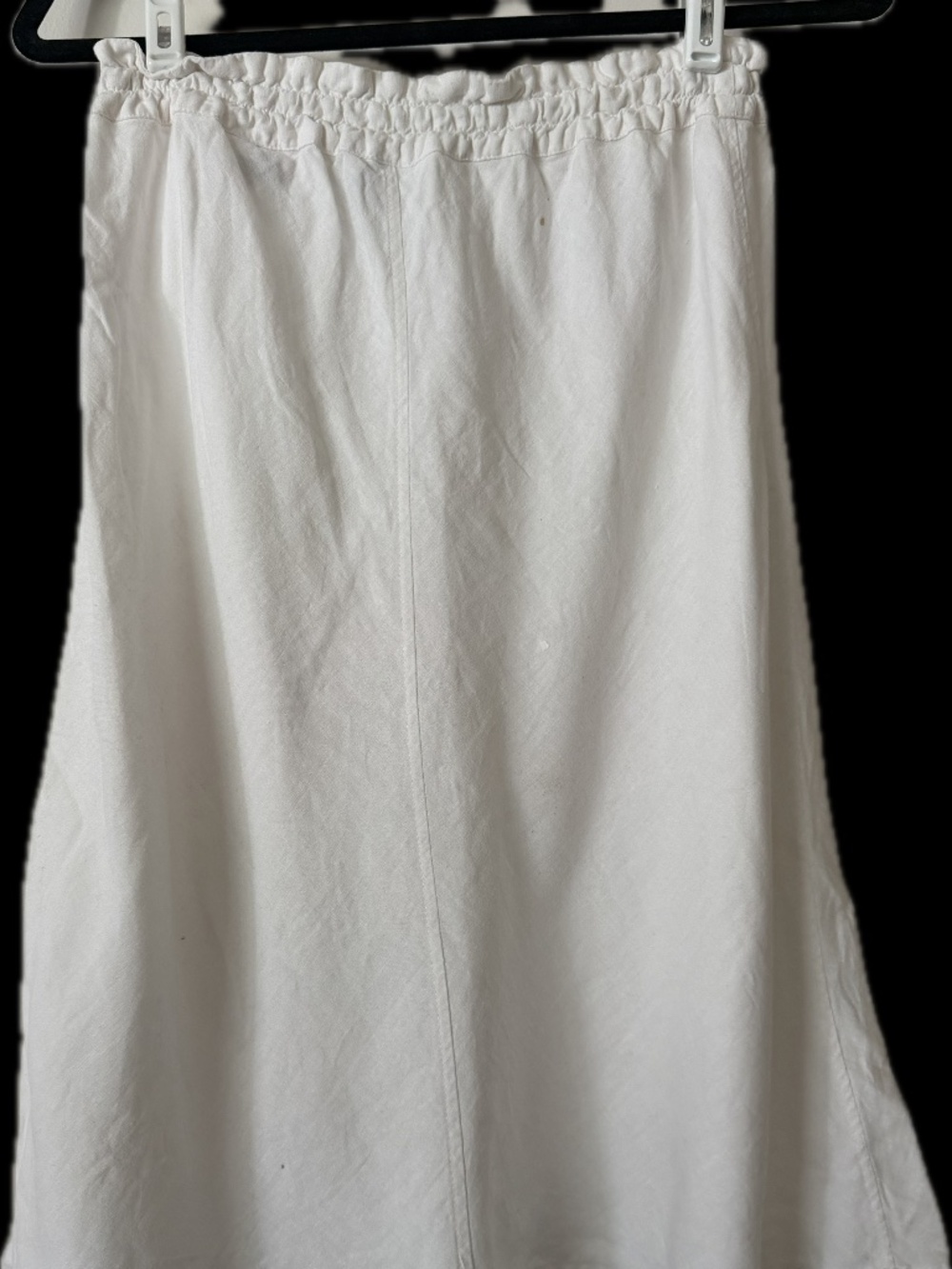 White Drawstring A-Line Midi Skirt – Below Knee Length - Picture 2 of 3